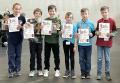 Siegerehrung U12 Die Top 6 (von links) Mattheo Gabriel Junge, Erik Heitmann, Moritz Franke, Johann Balthasar, Hannes Buff, Anton Lehmann